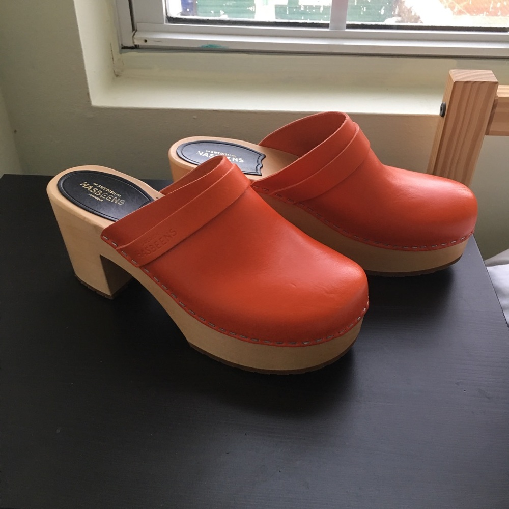 🍊sold🍊Size 39 Orange Swedish Hasbeens clog - Picture 2 of 4